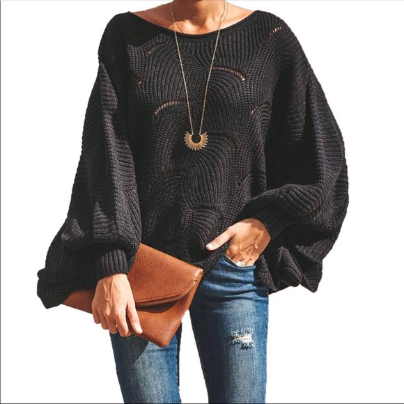 NEW Batwing Ripped Sweater Knit Pullover Tunic - Picture 8 of 8